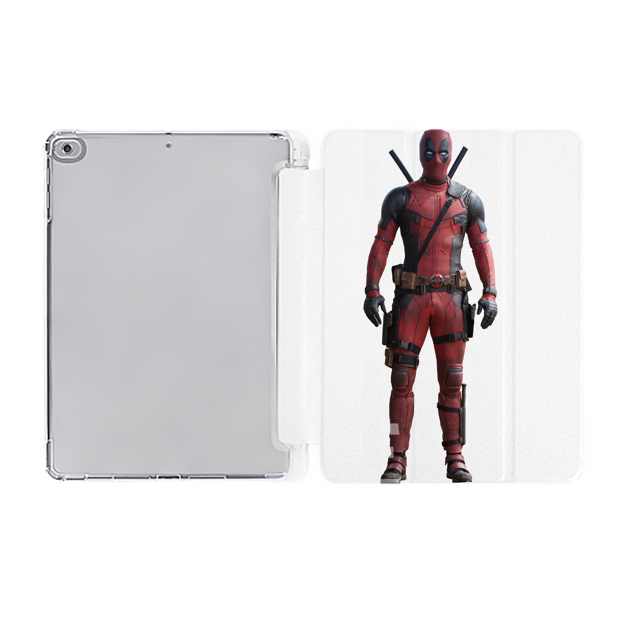 （画像用） Deadpool デッドプール IPad ケース ペン収納付き 三つ折りスタンド PUレザー×シリコン 対応機種9.5/10.5/10.9インチ
